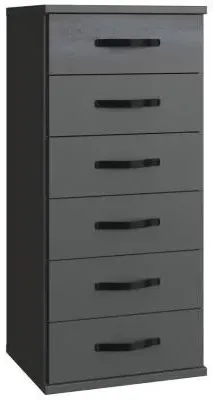 Duo2 6 Drawer Narrow Chest - Graphite