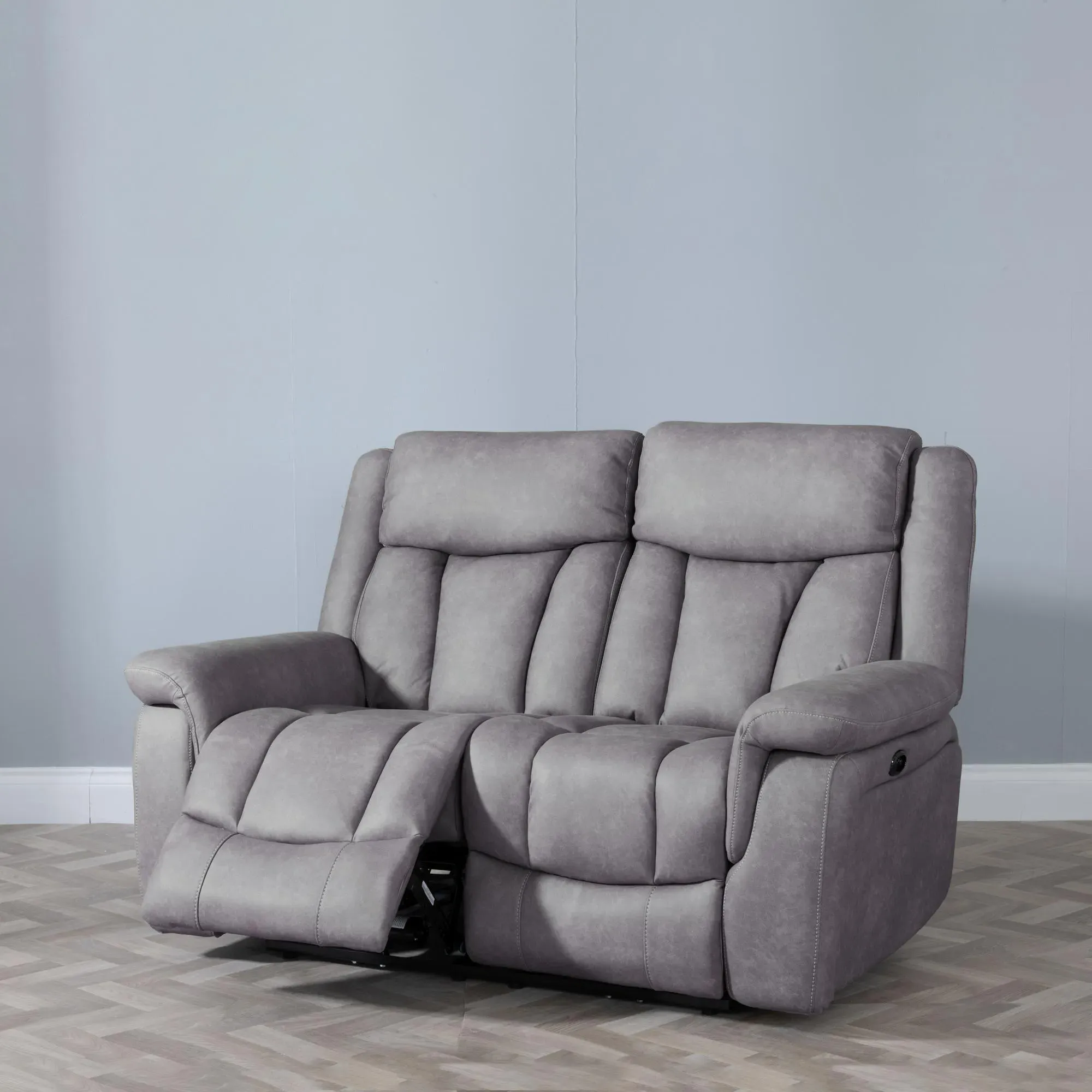 Dylan 2-Seater Electric Recliner Sofa - Grey, Fabric