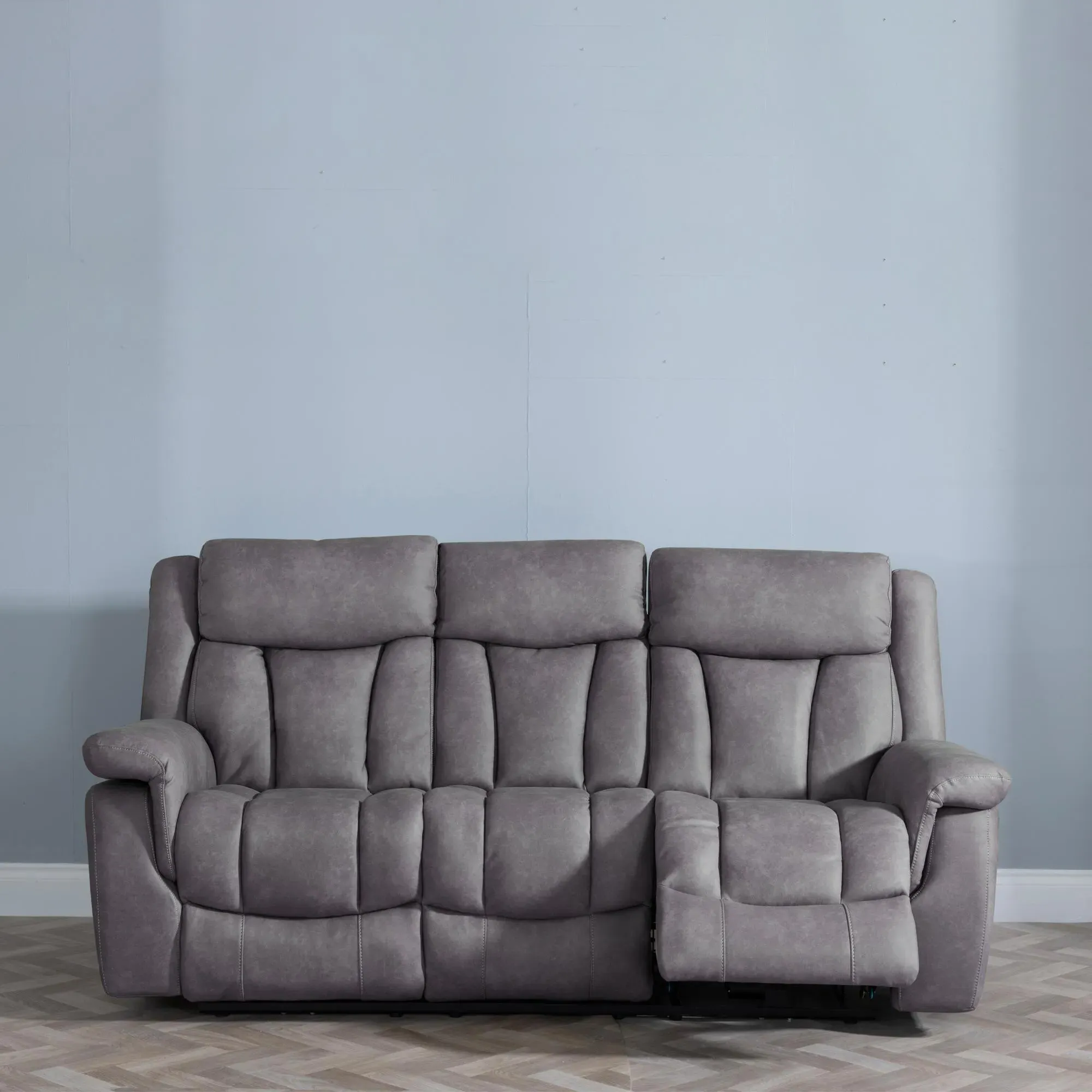 Dylan 3-Seater Electric Recliner Sofa - Grey, Fabric