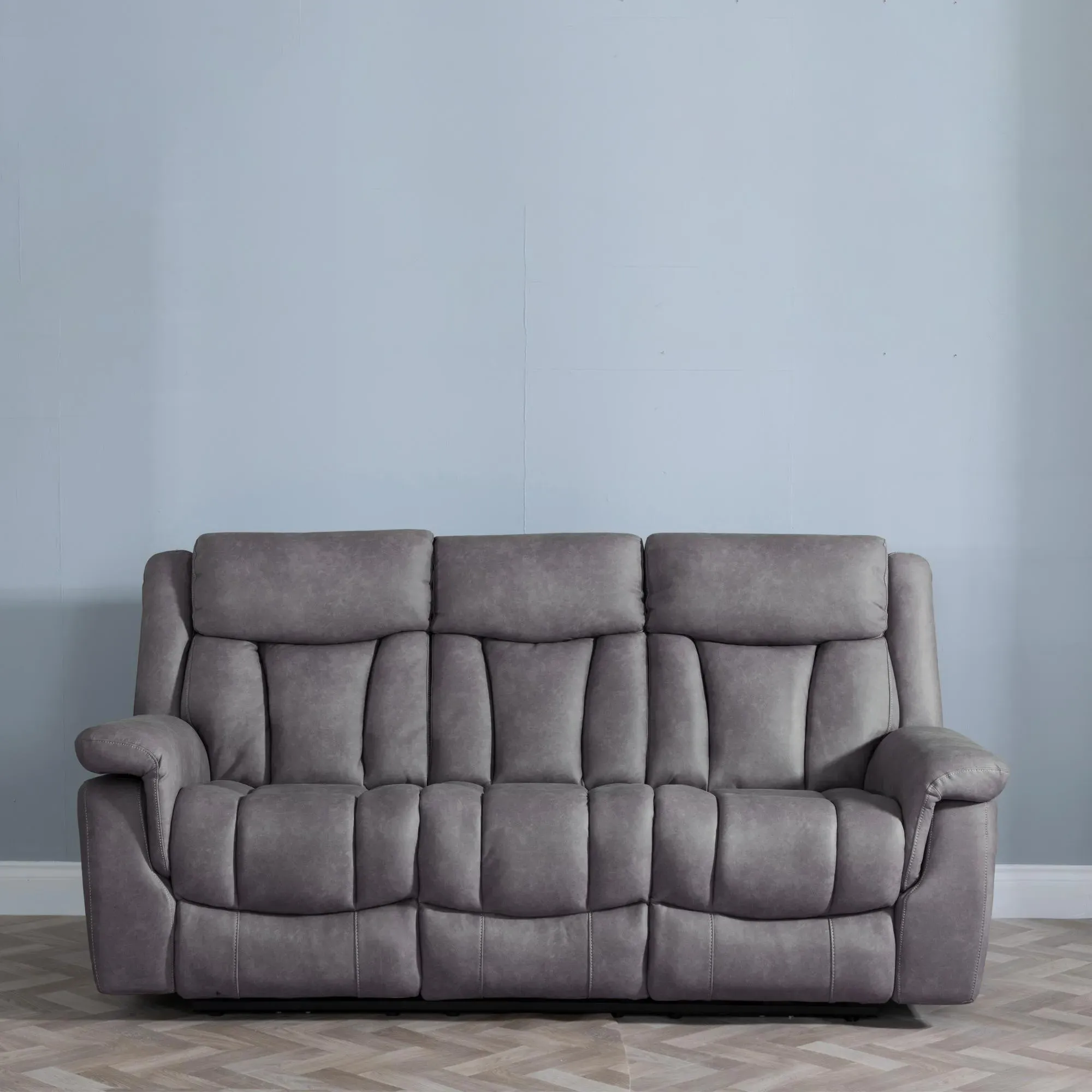 Dylan 3-Seater Electric Recliner Sofa - Grey, Fabric