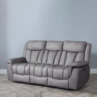 Dylan 3-Seater Electric Recliner Sofa - Grey, Fabric image