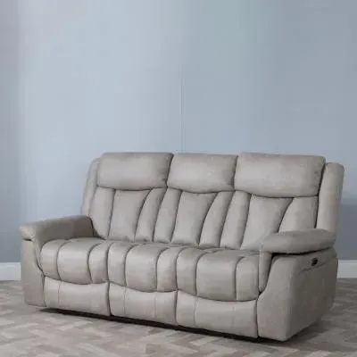 Dylan 3-Seater Electric Recliner Sofa - Sandstone, Fabric