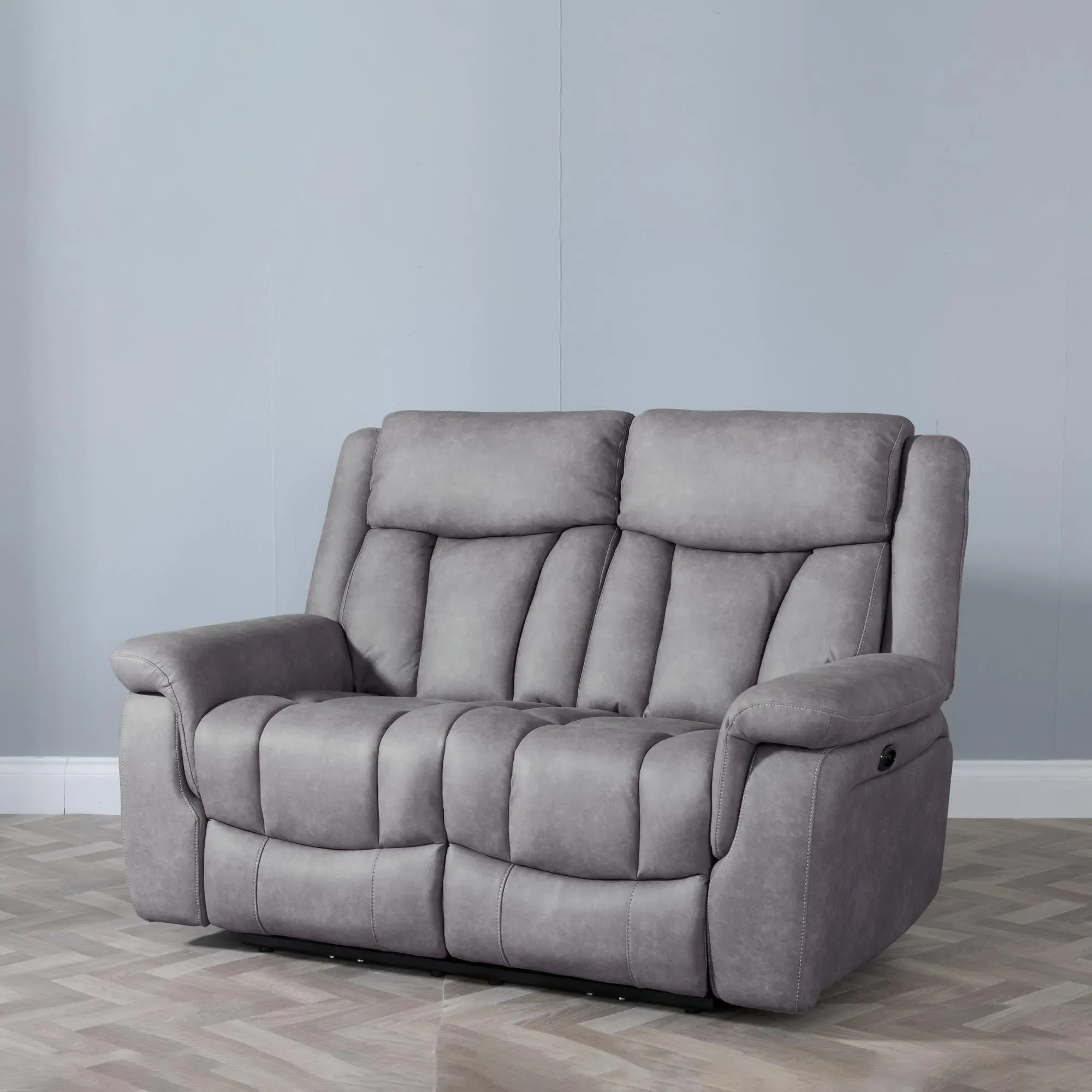 Dylan 3-Seater Electric Recliner Sofa Set - Grey, Fabric
