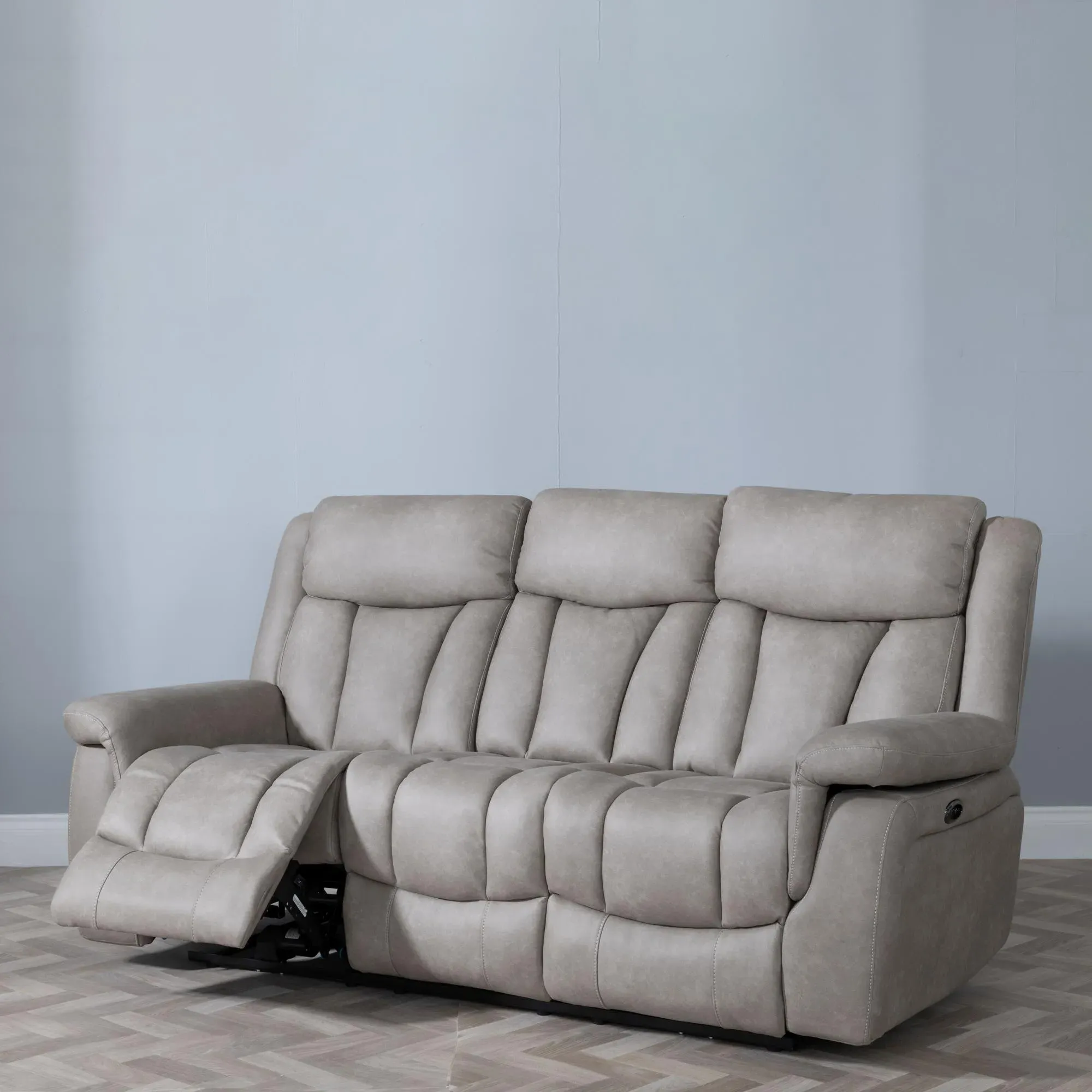 Dylan 3-Seater Electric Recliner Sofa Set - Sandstone, Fabric