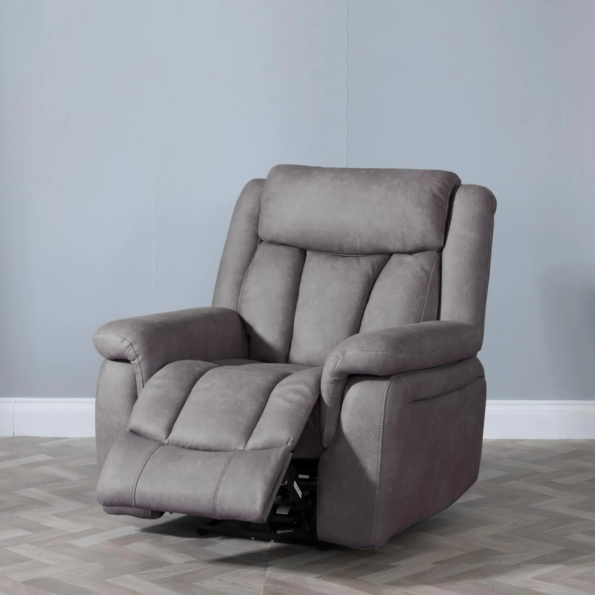 Dylan Electric Recliner Armchair - Grey, Fabric