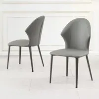 Elaine Dining Chair - Grey, Faux Leather