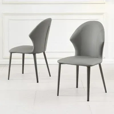 Elaine Dining Chair - Grey, Faux Leather