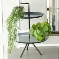 Elena Tripod Cake Stand with Handle - Grey, Enamel