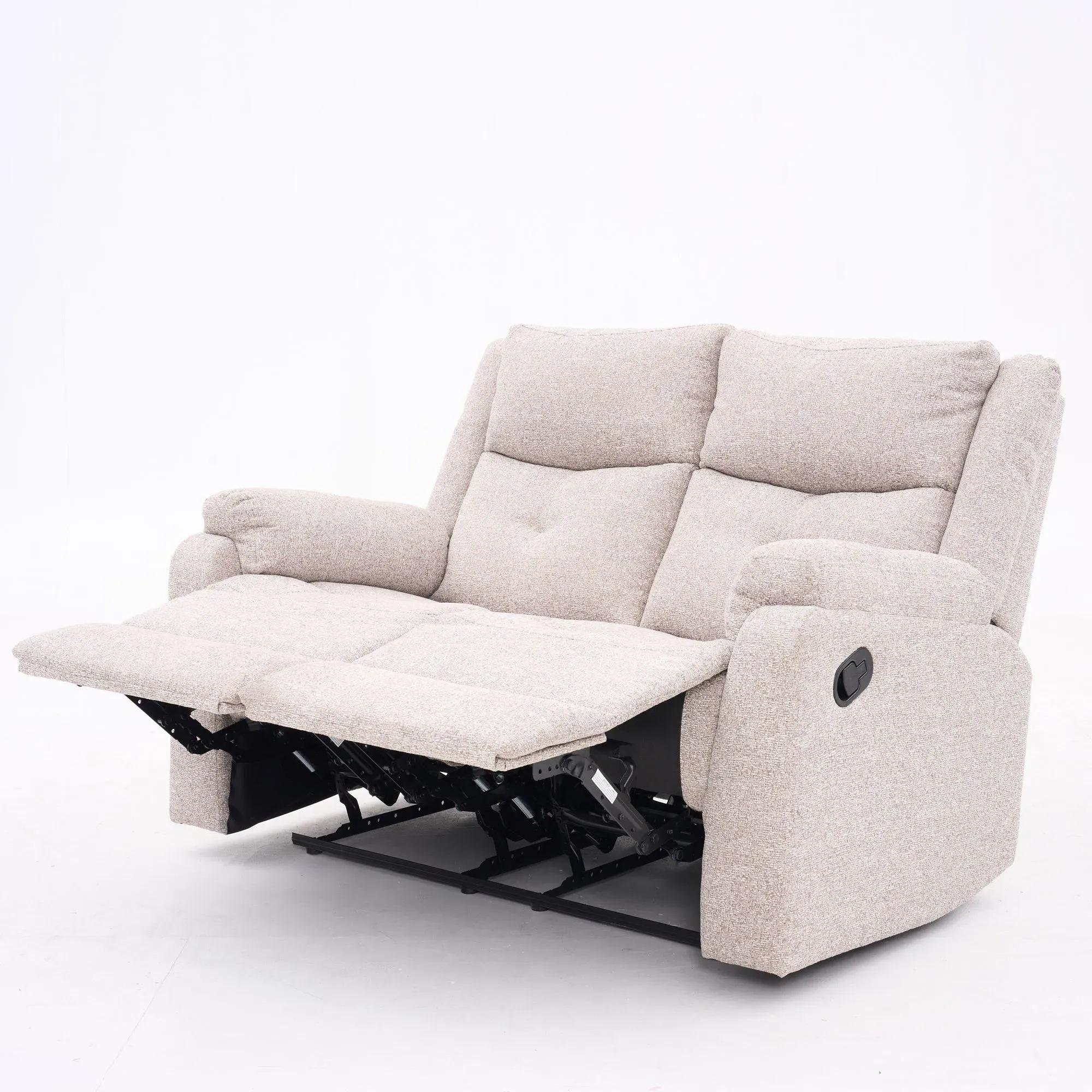 Ellison 2-Seater Manual Recliner Sofa - Cream, Fabric