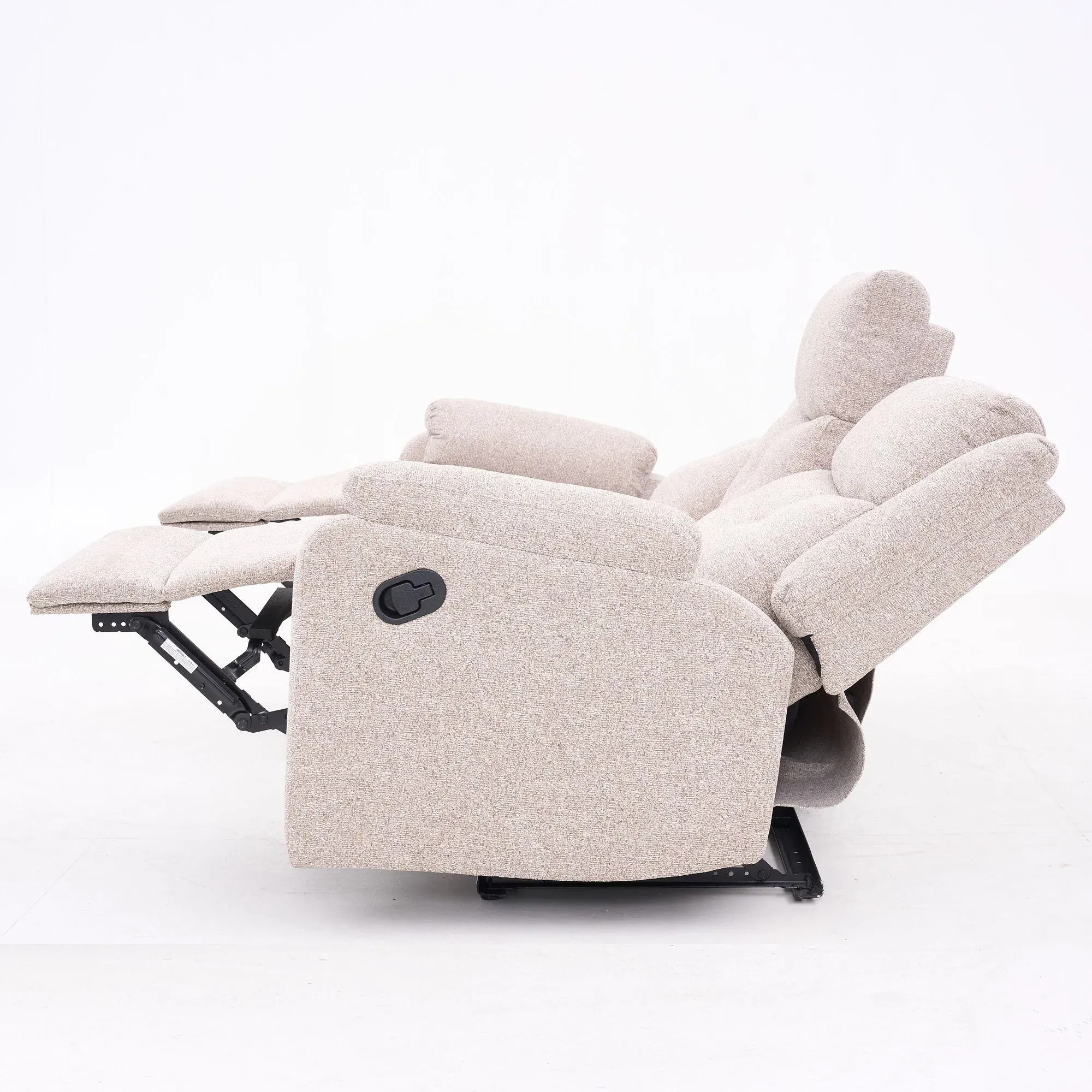 Ellison 3-Seater Manual Recliner Sofa - Cream, Fabric