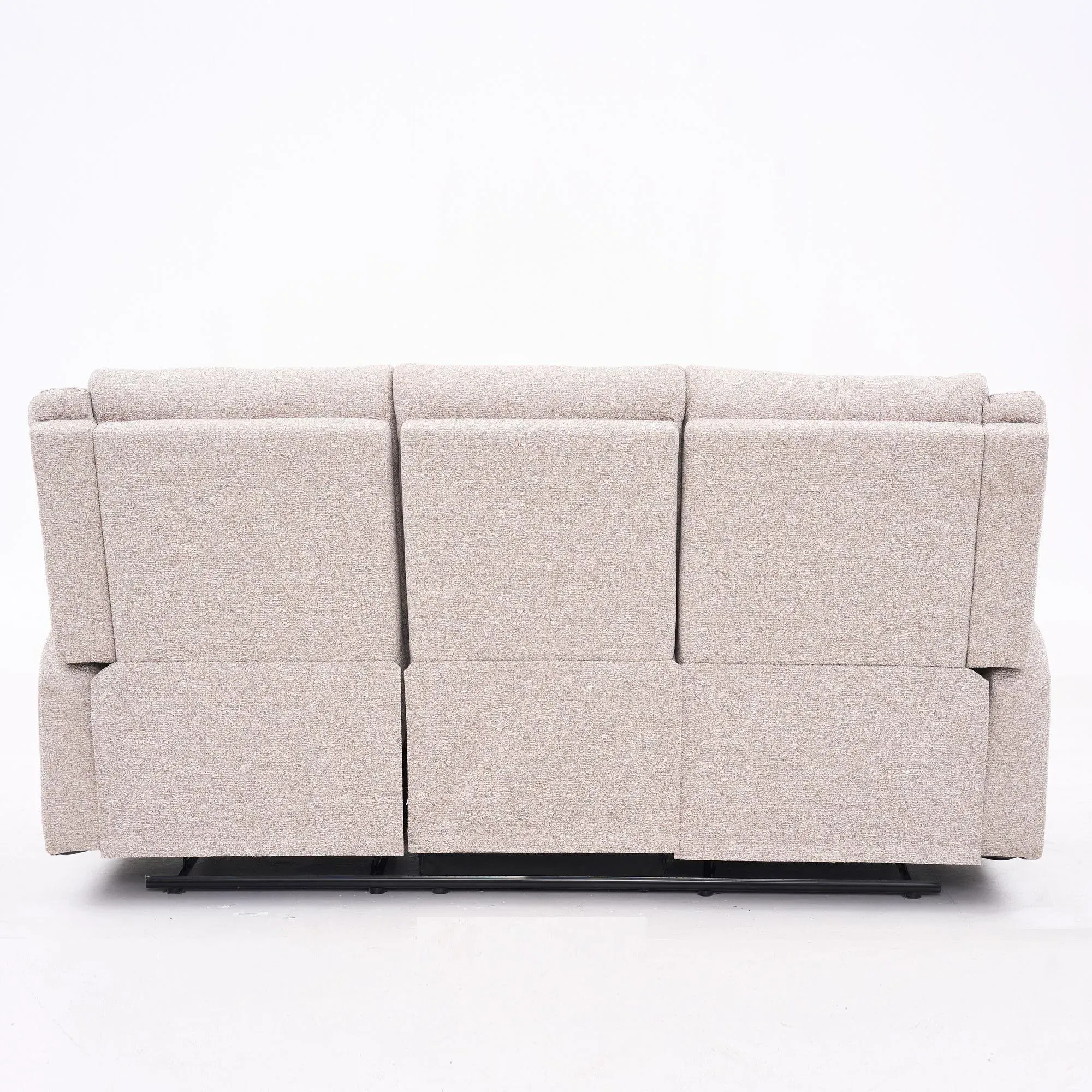 Ellison 3-Seater Manual Recliner Sofa - Cream, Fabric