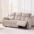 Ellison 3-Seater Manual Recliner Sofa - Cream, Fabric