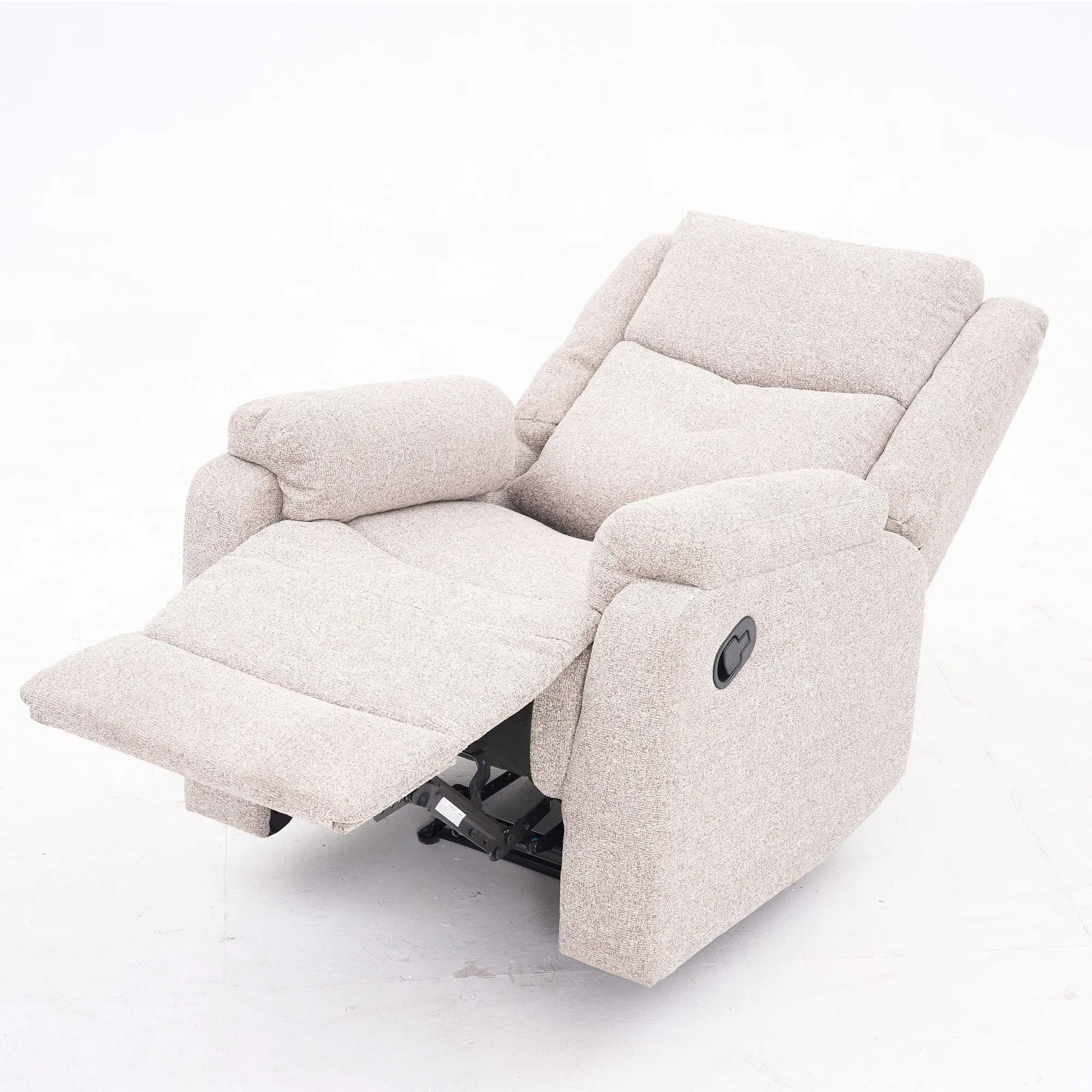 Ellison Manual Recliner Armchair - Cream, Fabric