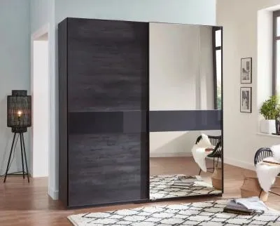 Erfurt 2 Door Sliding Wardrobe with Mirror - Graphite image