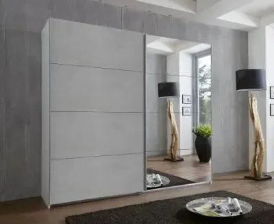 Ernie 2 Door Sliding Wardrobe - Concrete Grey
