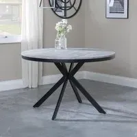 Ezra 4-Seater Round Dining Table - Grey, MDF