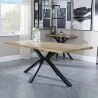 Ezra 8-Seater Dining Table with Spider Legs - Oak, MDF