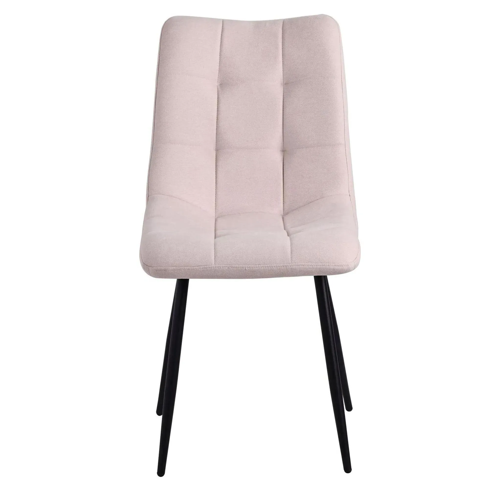 Ezra Oak Dining Set with Spider Legs - Beige, Fabric