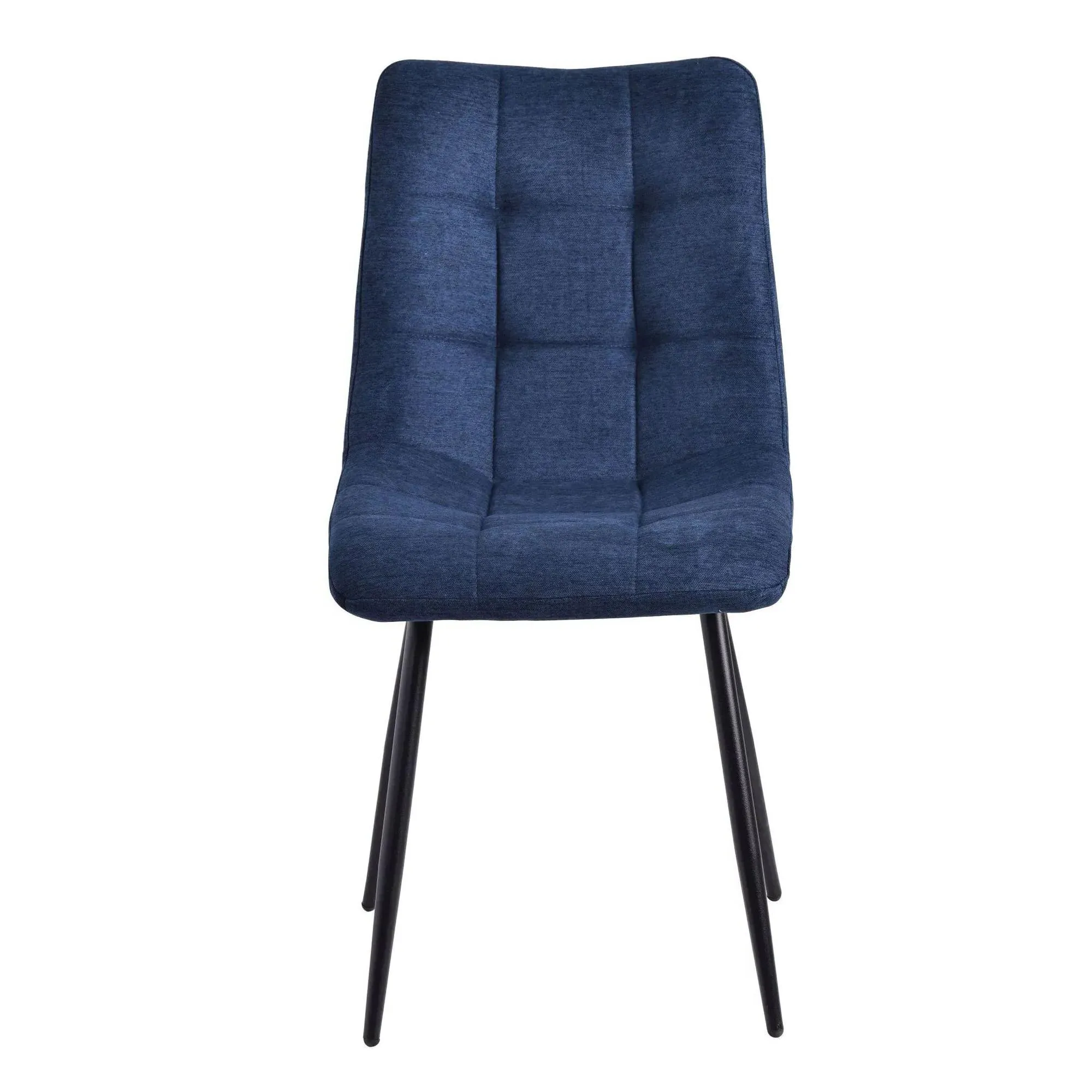 Ezra Oak Dining Set with Spider Legs - Blue, Fabric