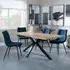 Ezra Oak Dining Set with Spider Legs - Blue, Fabric