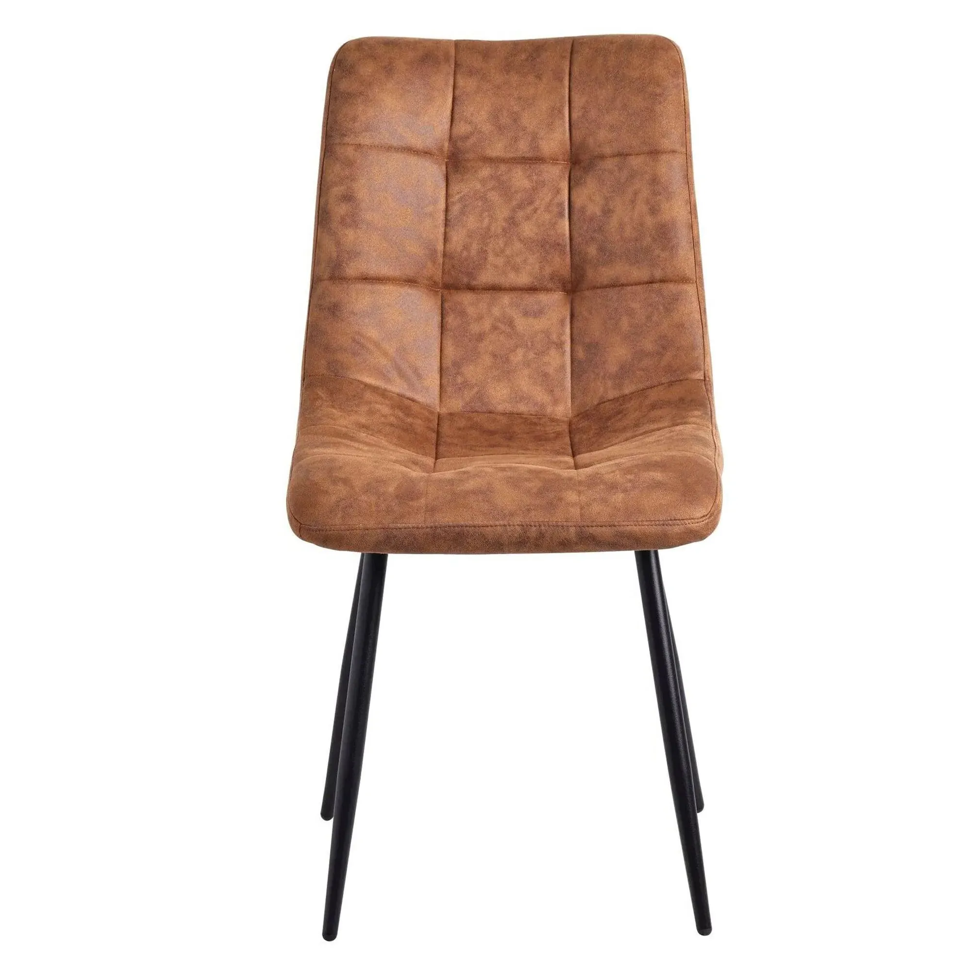 Ezra Oak Dining Set with Spider Legs - Brown, Fabric