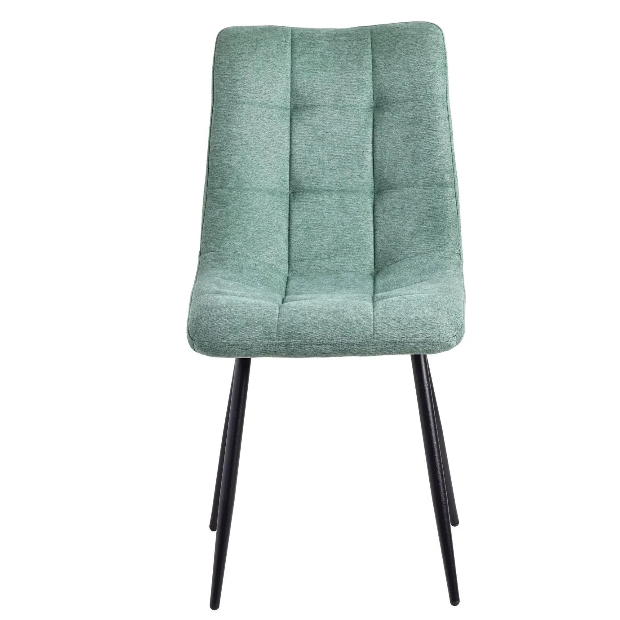 Ezra Oak Dining Set with Spider Legs - Green, Fabric