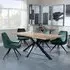 Ezra Oak Dining Set with Spider Legs - Green, Velvet