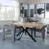 Ezra Oak Dining Set with Spider Legs - Grey, Boucle