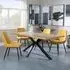 Ezra Oak Dining Set with Spider Legs - Yellow, Fabric