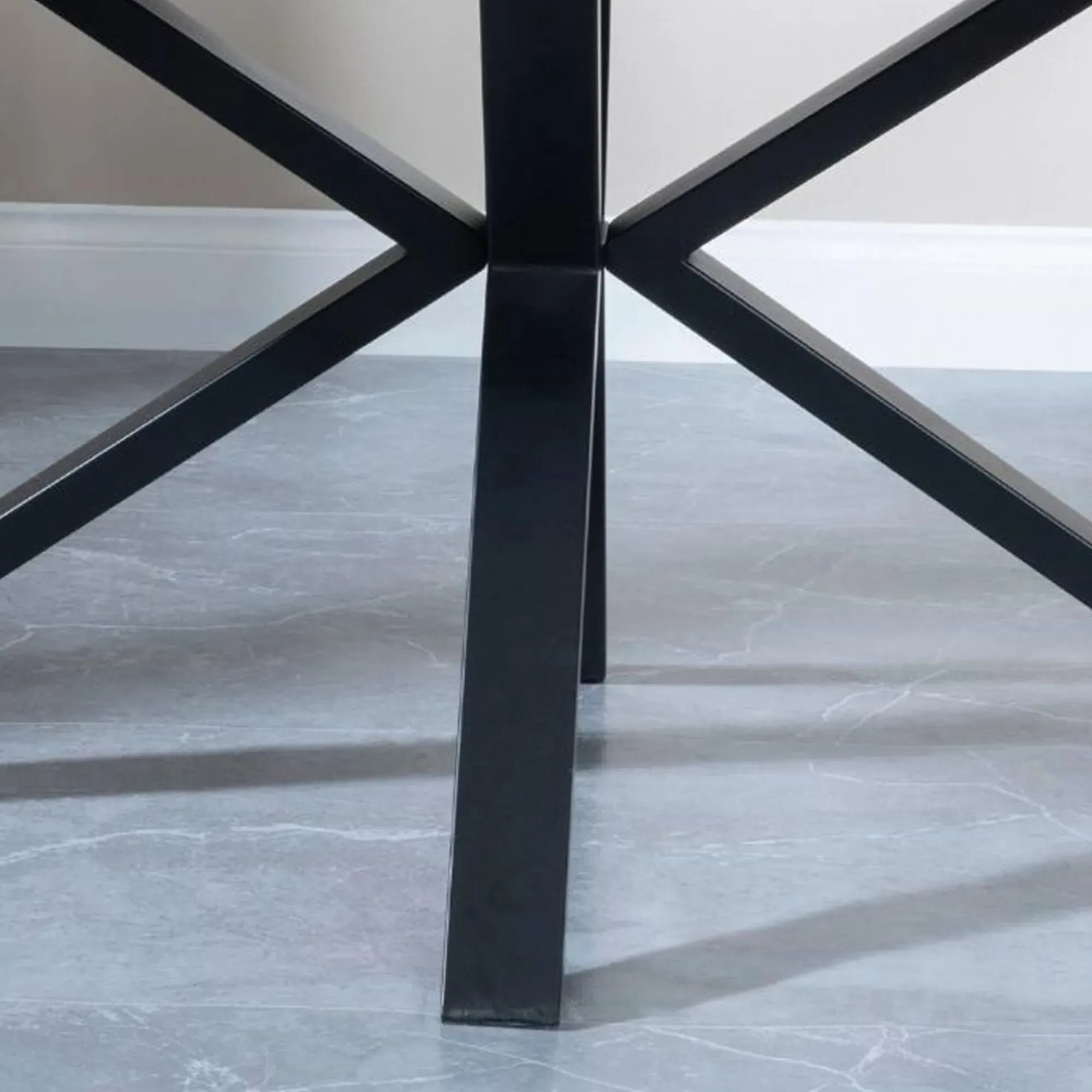 Ezra Rectangular Dining Set with Spider Legs - Grey, MDF