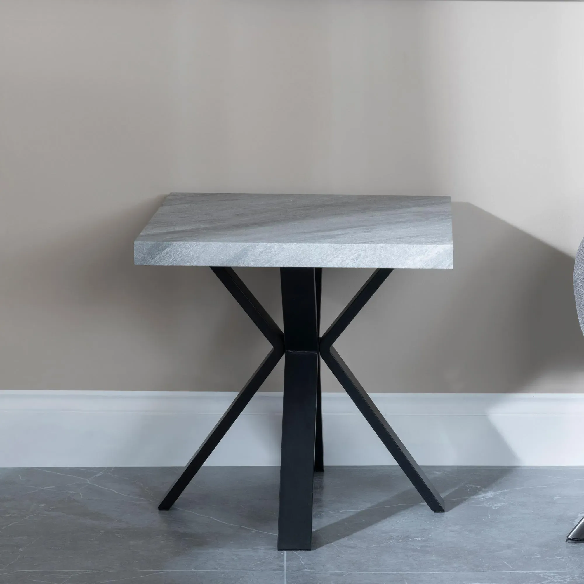 Ezra Square End Table with Spider Legs - Grey, MDF