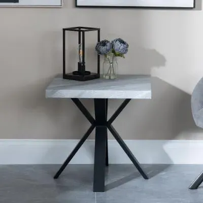 Ezra Square End Table with Spider Legs - Grey, MDF image