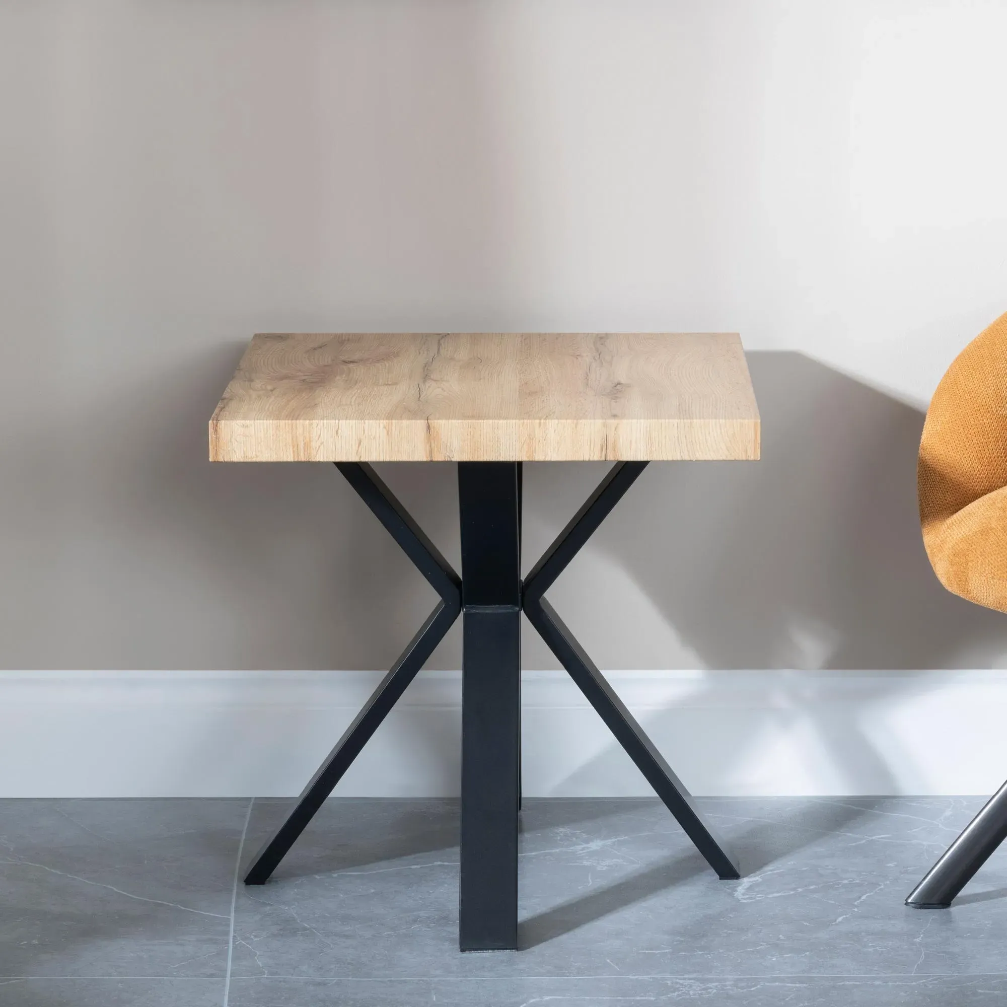 Ezra Square End Table with Spider Legs - Oak, MDF