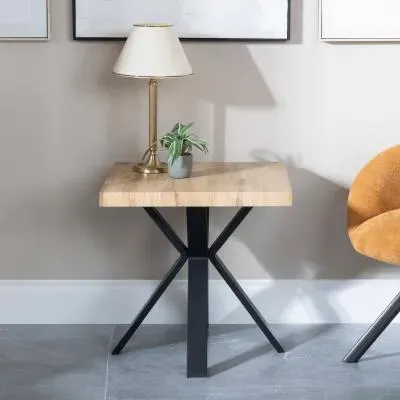 Ezra Square End Table with Spider Legs - Oak, MDF