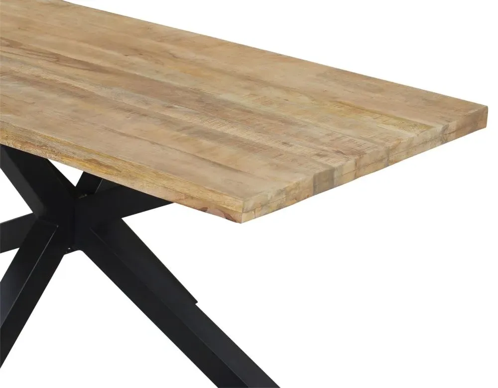 Fargo 6-Seater Dining Table with Spider Base - Rustic, Mango Wood