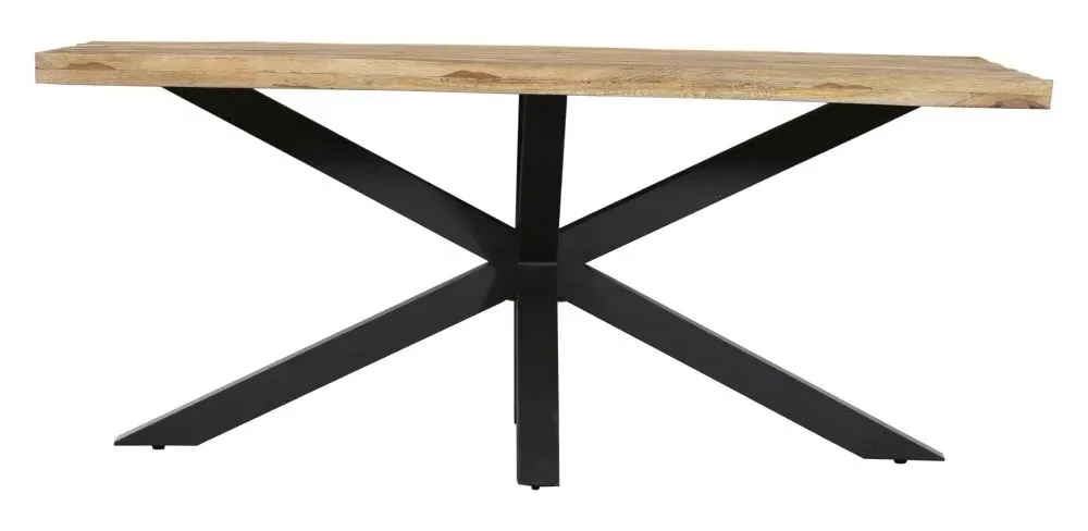 Fargo 6-Seater Dining Table with Spider Base - Rustic, Mango Wood