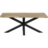 Fargo 6-Seater Dining Table with Spider Base - Rustic, Mango Wood