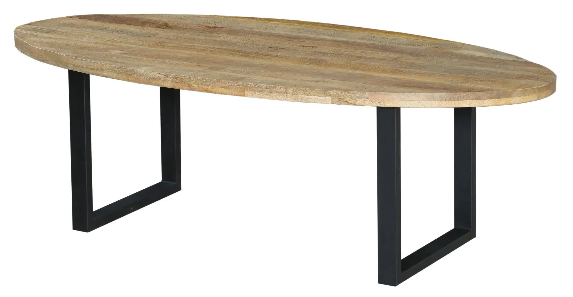 Fargo 8-10 Seater Oval Dining Table with U Legs - Rustic, Mango Wood