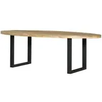 Fargo 8-10 Seater Oval Dining Table with U Legs - Rustic, Mango Wood