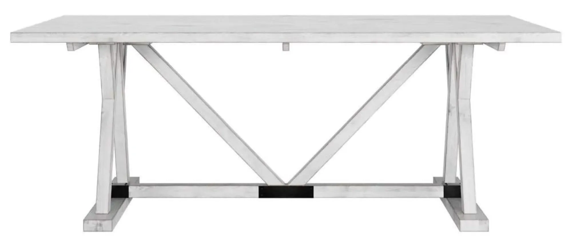 Farmhouse 8-Seater Dining Table - White, Mango Wood