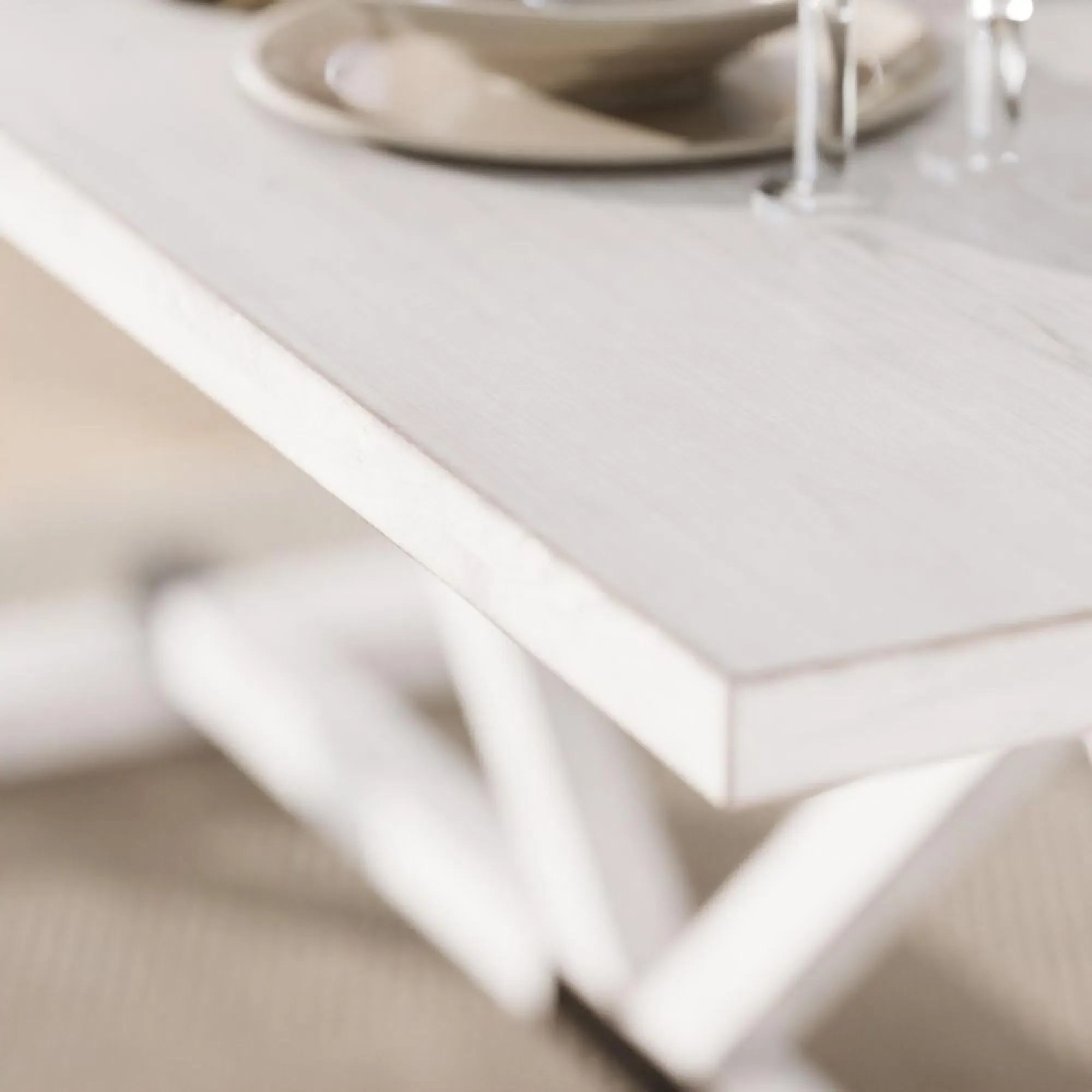 Farmhouse 8-Seater Dining Table - White, Mango Wood