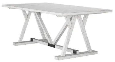 Farmhouse 8-Seater Dining Table - White, Mango Wood