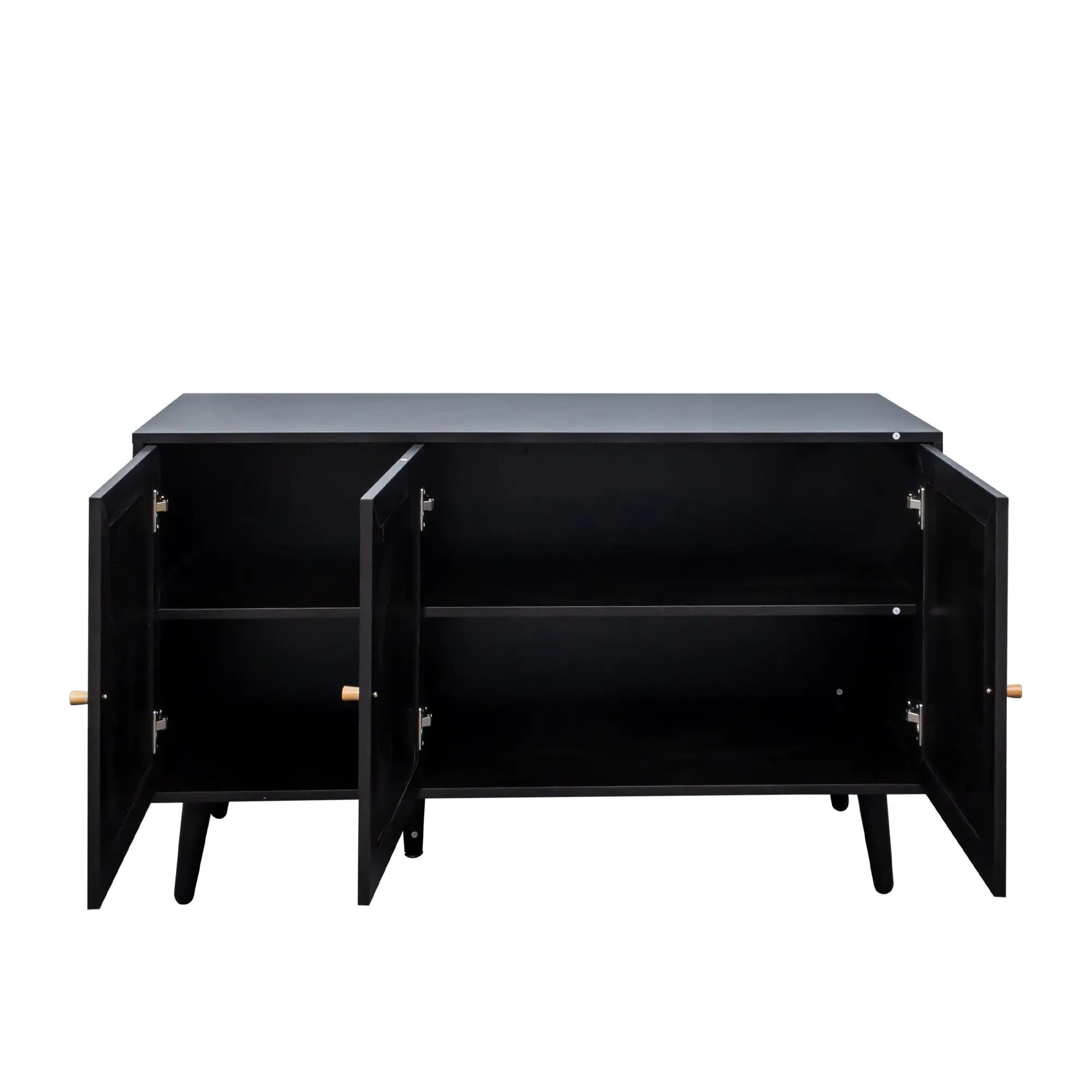Ferrero 3 Door Medium Sideboard - Black, Rattan