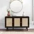 Ferrero 3 Door Medium Sideboard - Black, Rattan