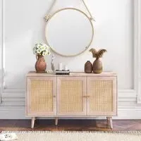 Ferrero 3 Door Medium Sideboard - Natural, Rattan