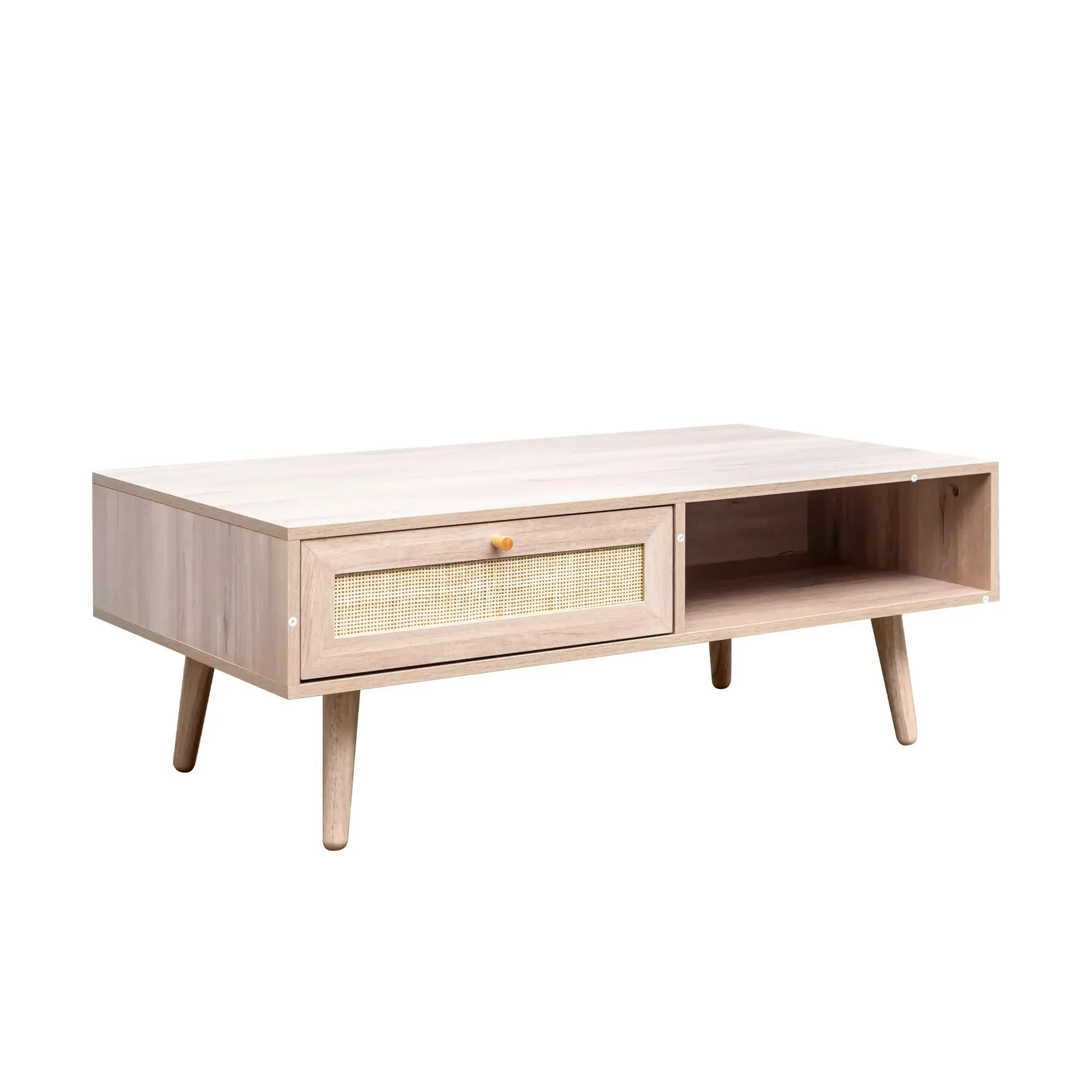 Ferrero Coffee Table with Drawer - Natural, Rattan
