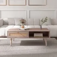 Ferrero Coffee Table with Drawer - Natural, Rattan