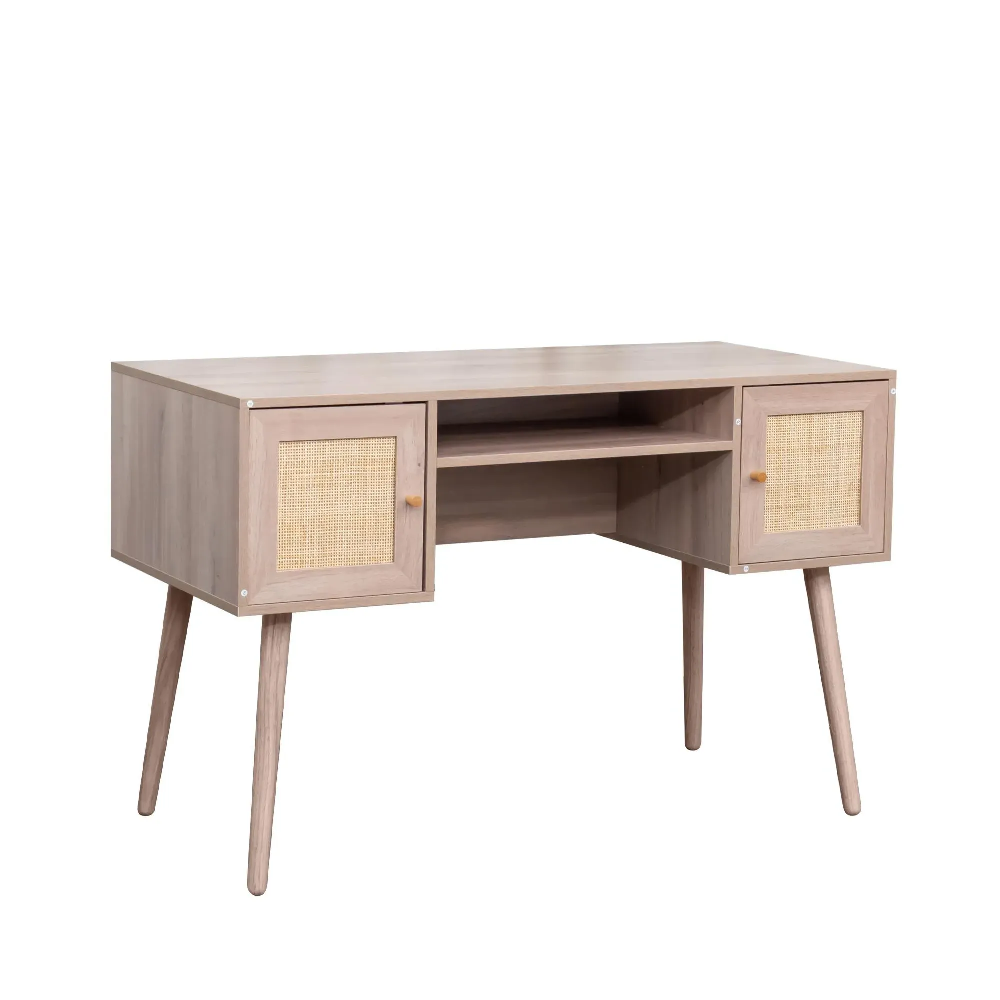 Ferrero Desk with Storage - Natural, Rattan