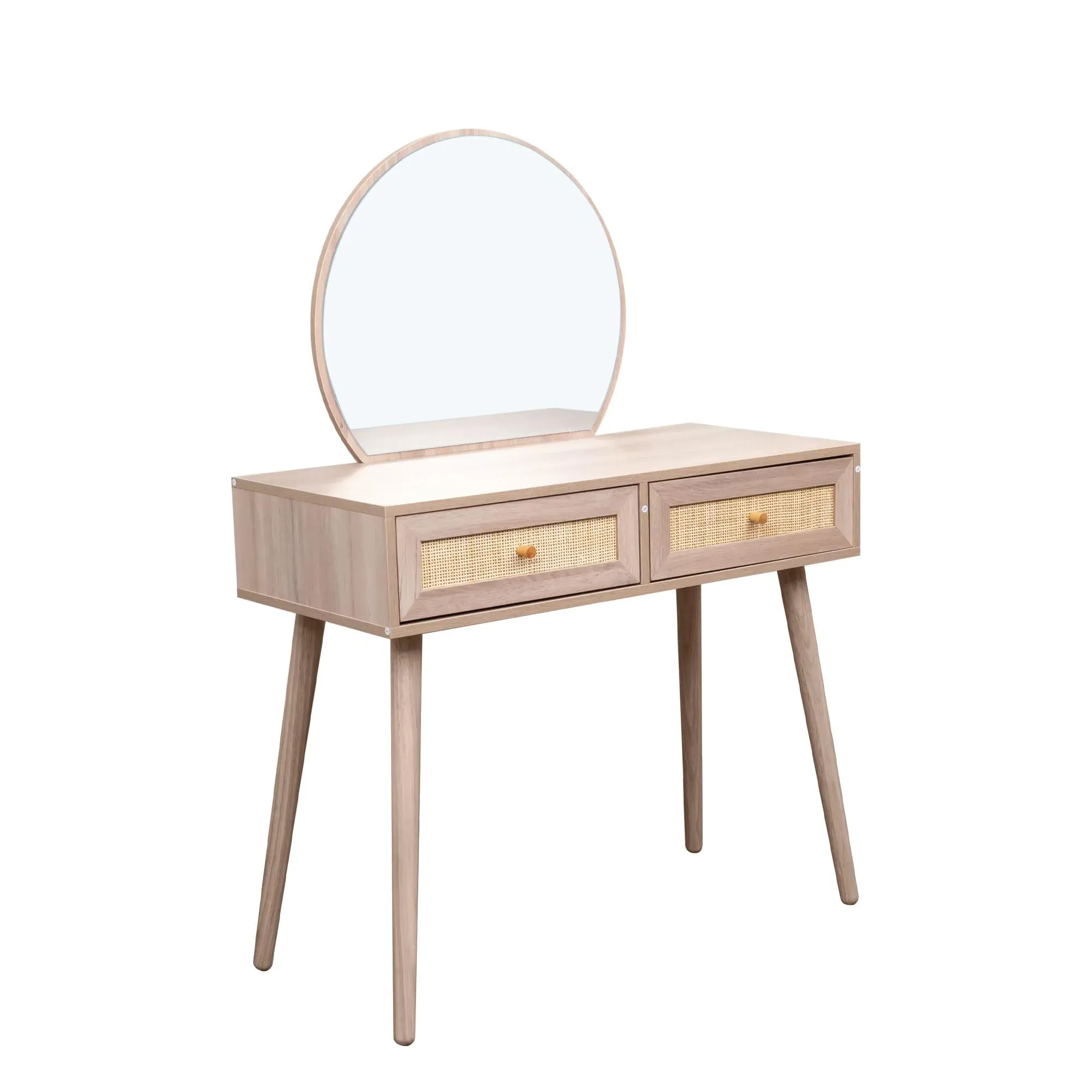 Ferrero Dressing Table with Mirror - Natural, Rattan