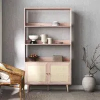 Ferrero Shelving Unit with Cupboard - Natural, Rattan